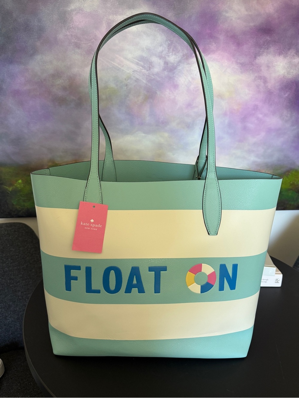 Kate Spade Splash 'FLOAT ON' Poolside Tote and matching zip wristlet NWT